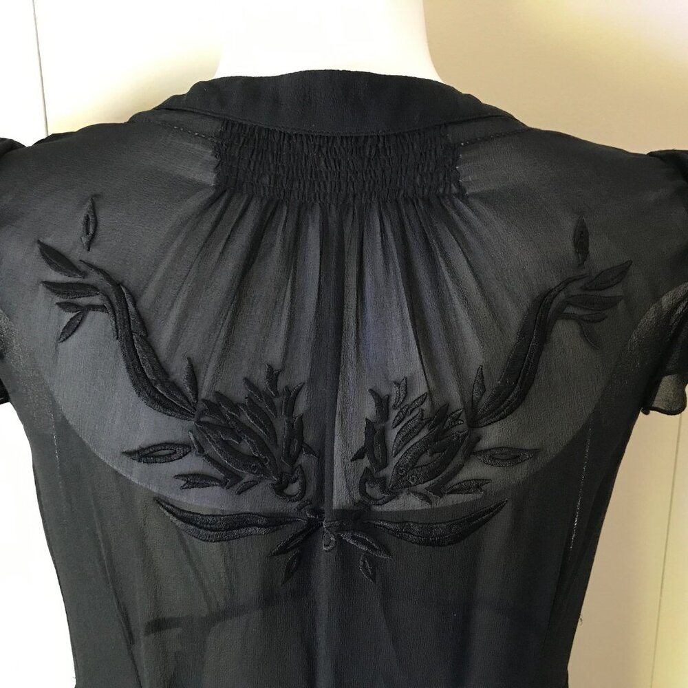 Temperly London Black Sheer Dress, Size 8 - Picture 4 of 16